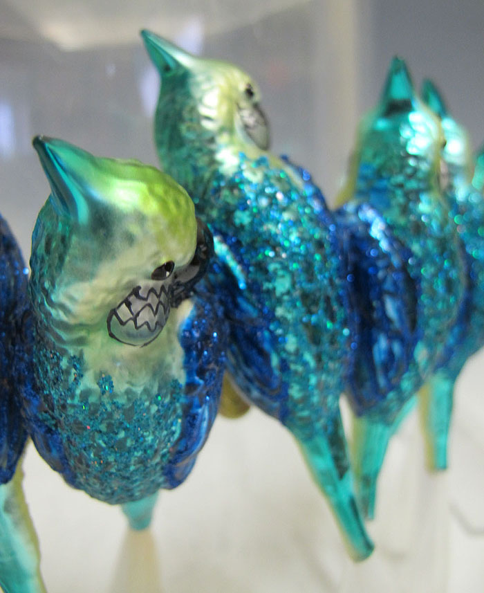 blown glass parrot